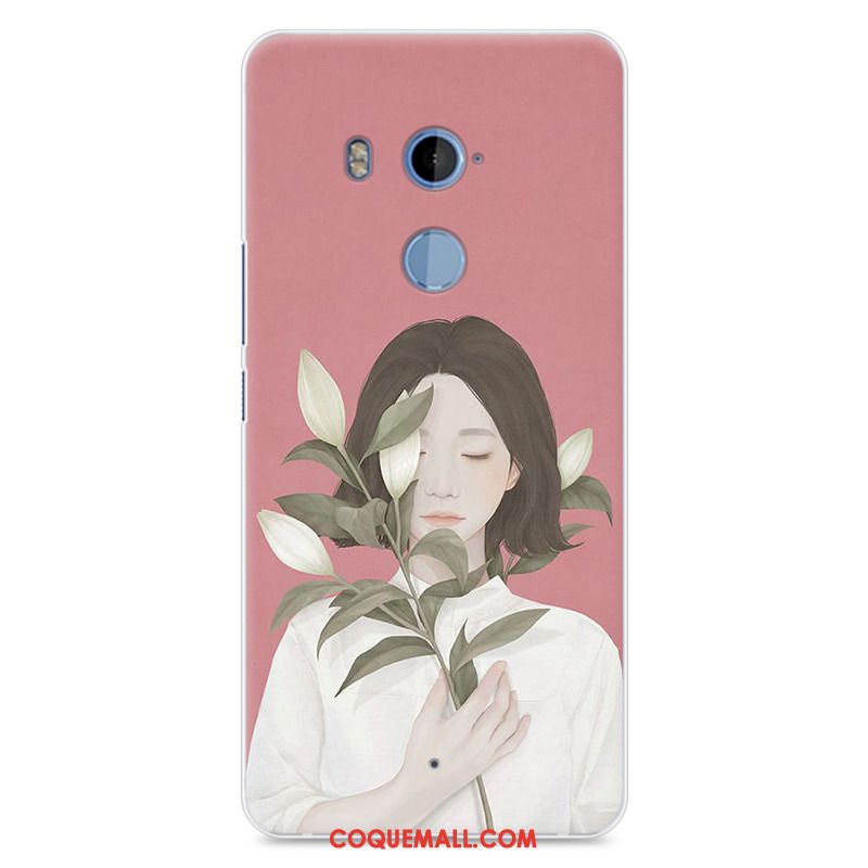 Étui Htc U11+ Rose Peinture Téléphone Portable, Coque Htc U11+ Tout Compris Incassable
