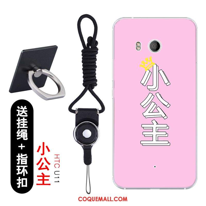 Étui Htc U11 Rose Transparent Téléphone Portable, Coque Htc U11 Incassable Dessin Animé