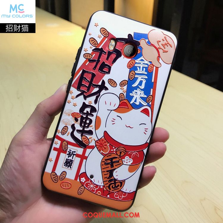 Étui Htc U11 Silicone Dessin Animé Gaufrage, Coque Htc U11 Incassable Délavé En Daim