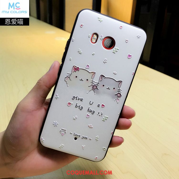 Étui Htc U11 Silicone Dessin Animé Gaufrage, Coque Htc U11 Incassable Délavé En Daim