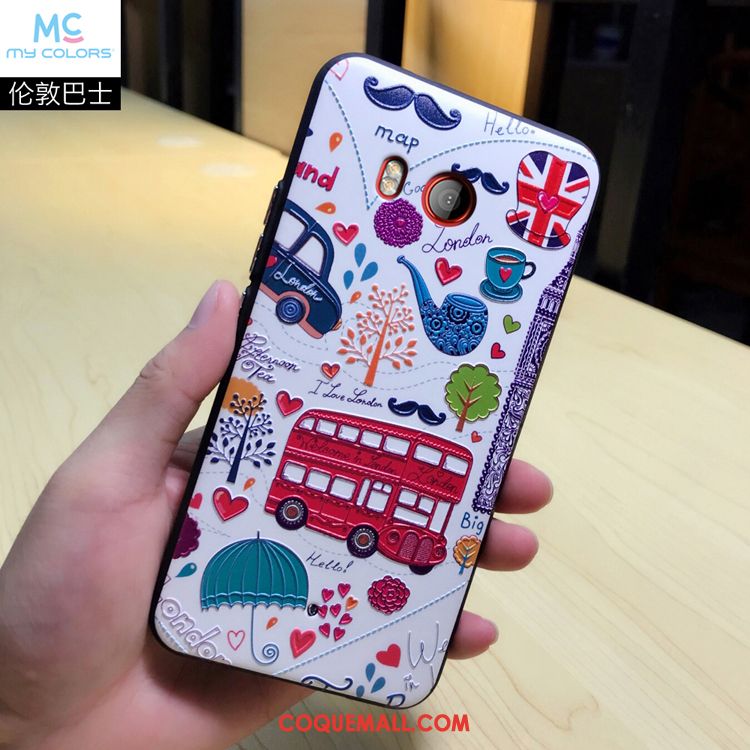 Étui Htc U11 Silicone Dessin Animé Gaufrage, Coque Htc U11 Incassable Délavé En Daim