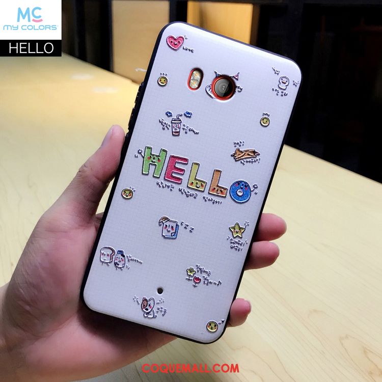 Étui Htc U11 Silicone Dessin Animé Gaufrage, Coque Htc U11 Incassable Délavé En Daim