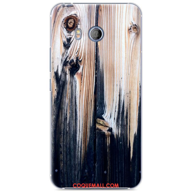 Étui Htc U11 Téléphone Portable Incassable Grain De Bois, Coque Htc U11 Vintage Peinture Braun