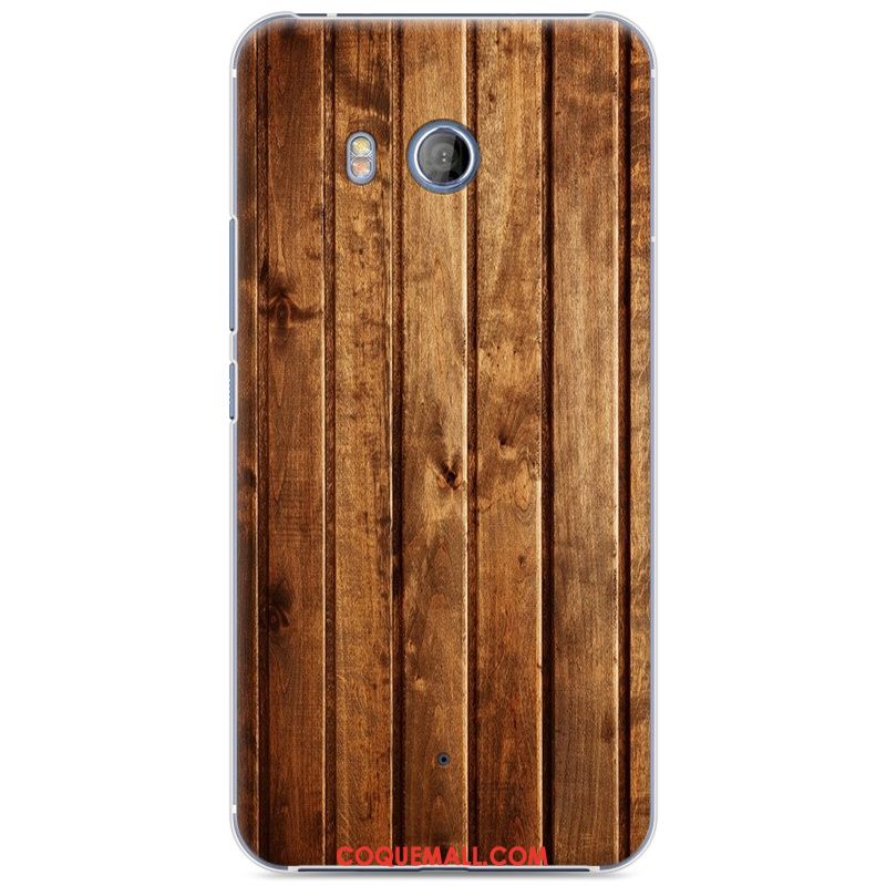 Étui Htc U11 Téléphone Portable Incassable Grain De Bois, Coque Htc U11 Vintage Peinture Braun