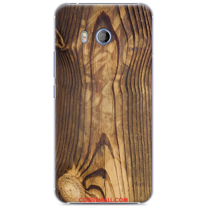 Étui Htc U11 Téléphone Portable Incassable Grain De Bois, Coque Htc U11 Vintage Peinture Braun