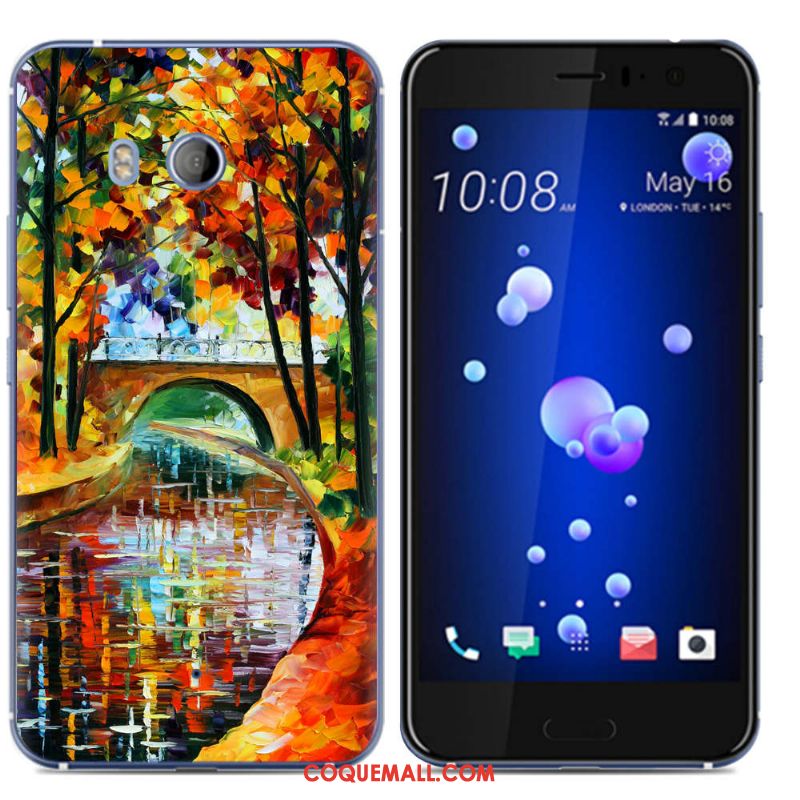 Étui Htc U11 Téléphone Portable Multicolore Créatif, Coque Htc U11 Dessin Animé Peinture