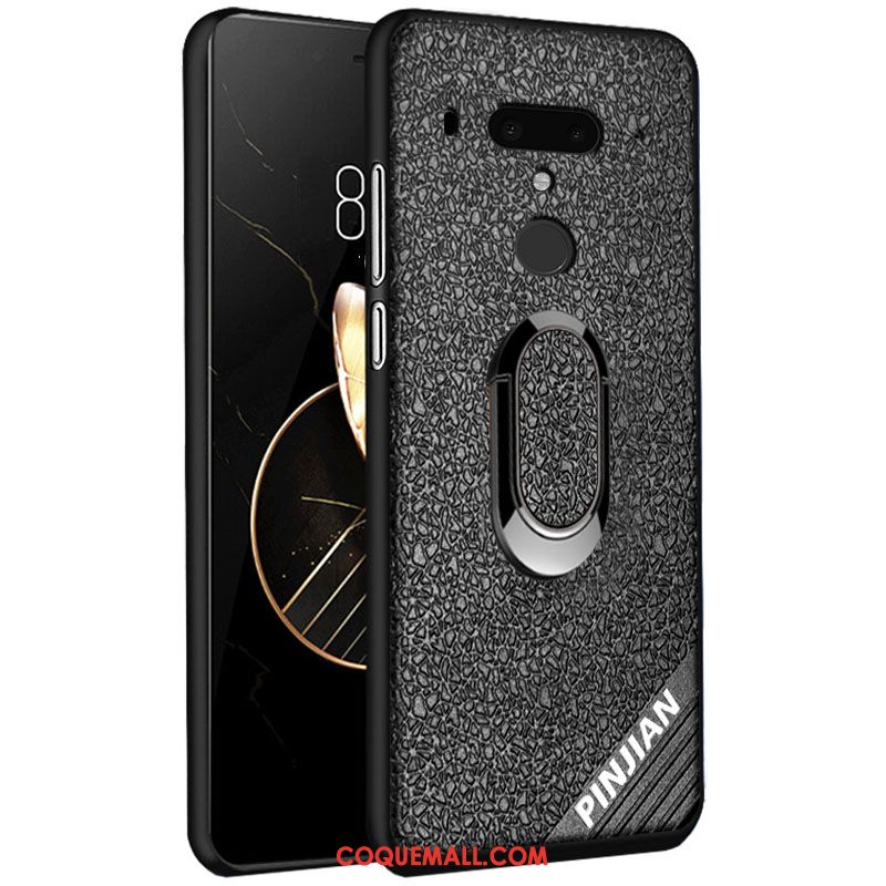 Étui Htc U12+ Anneau Mode Similicuir, Coque Htc U12+ Modèle Fleurie Incassable