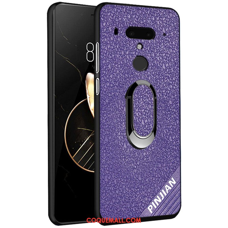 Étui Htc U12+ Anneau Mode Similicuir, Coque Htc U12+ Modèle Fleurie Incassable