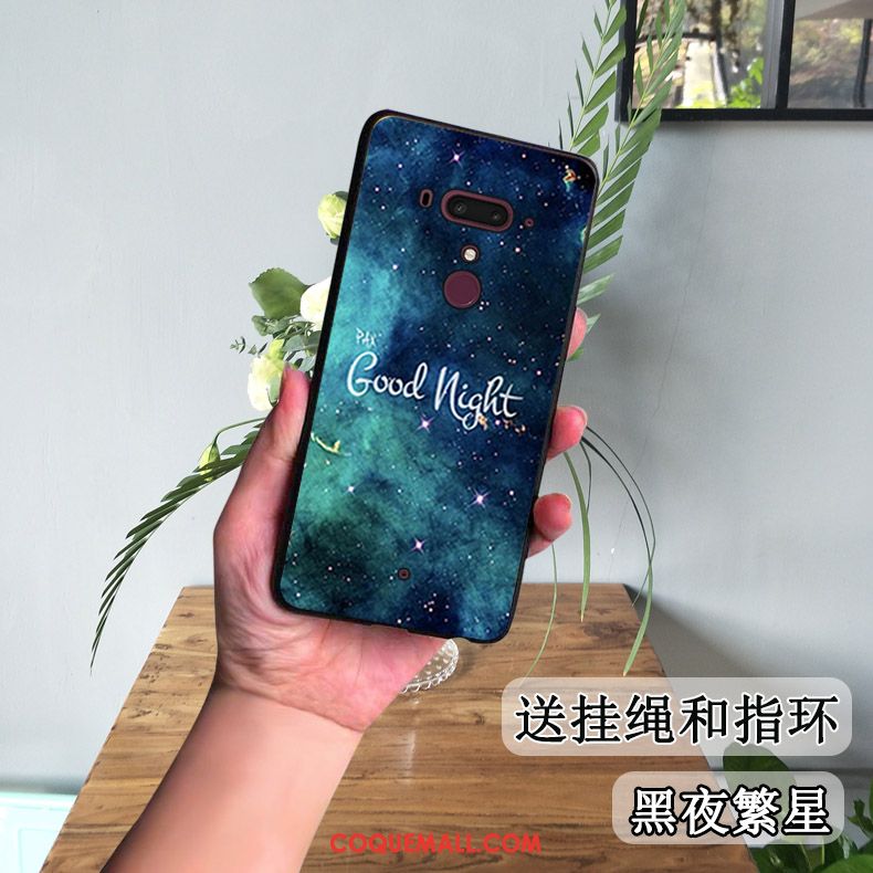 Étui Htc U12+ Bleu Peinture Téléphone Portable, Coque Htc U12+ Incassable Tout Compris