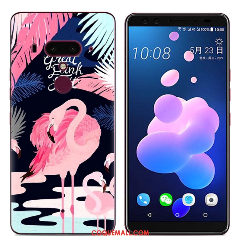 Étui Htc U12+ Bordure Incassable Peinture, Coque Htc U12+ Fluide Doux Téléphone Portable