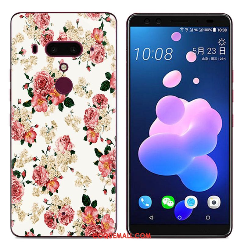 Étui Htc U12+ Bordure Incassable Peinture, Coque Htc U12+ Fluide Doux Téléphone Portable