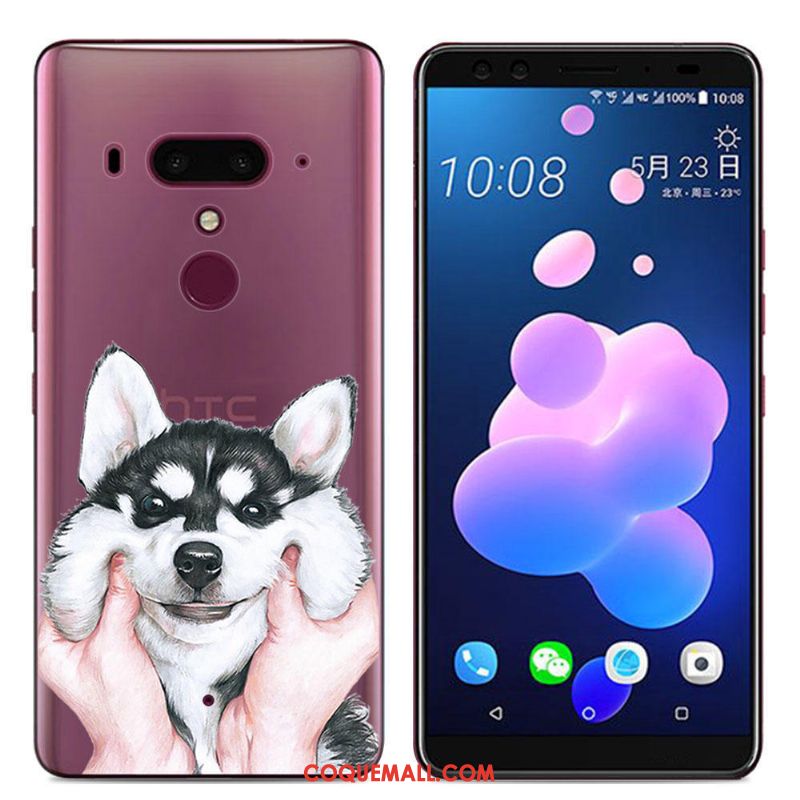 Étui Htc U12+ Bordure Incassable Peinture, Coque Htc U12+ Fluide Doux Téléphone Portable