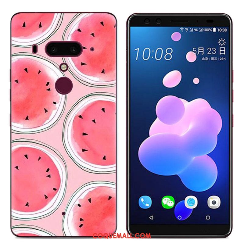 Étui Htc U12+ Bordure Incassable Peinture, Coque Htc U12+ Fluide Doux Téléphone Portable