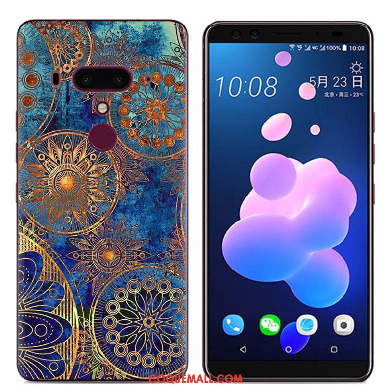 Étui Htc U12+ Bordure Incassable Peinture, Coque Htc U12+ Fluide Doux Téléphone Portable