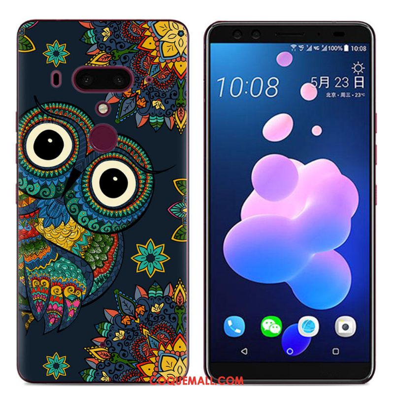 Étui Htc U12+ Bordure Incassable Peinture, Coque Htc U12+ Fluide Doux Téléphone Portable