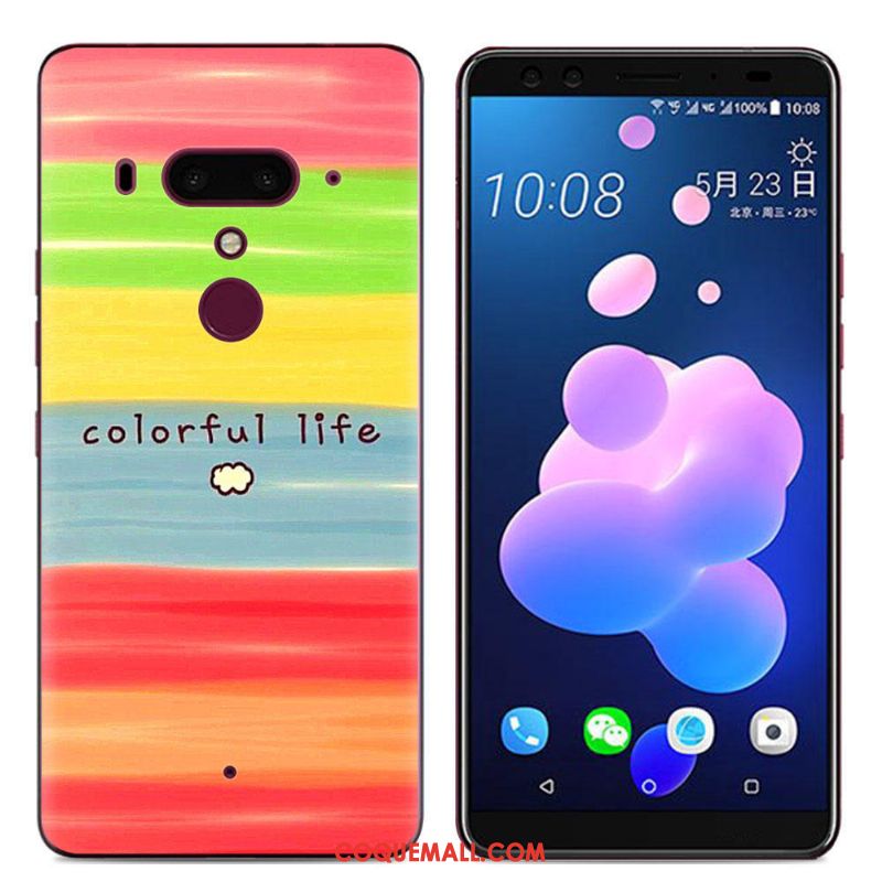 Étui Htc U12+ Bordure Incassable Peinture, Coque Htc U12+ Fluide Doux Téléphone Portable