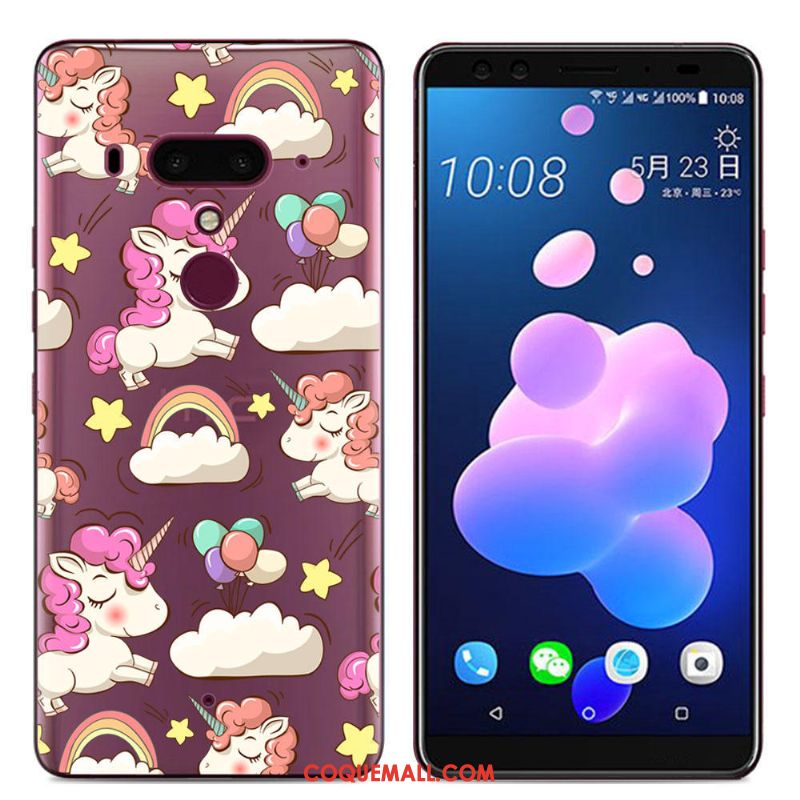 Étui Htc U12+ Bordure Incassable Peinture, Coque Htc U12+ Fluide Doux Téléphone Portable