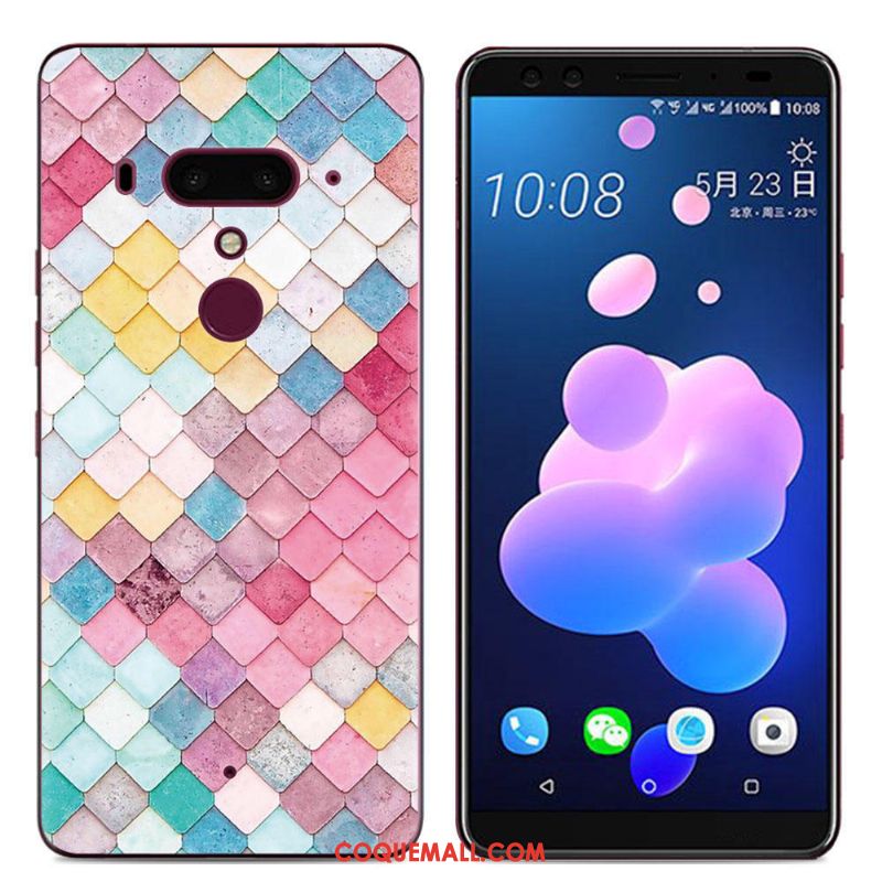 Étui Htc U12+ Bordure Incassable Peinture, Coque Htc U12+ Fluide Doux Téléphone Portable