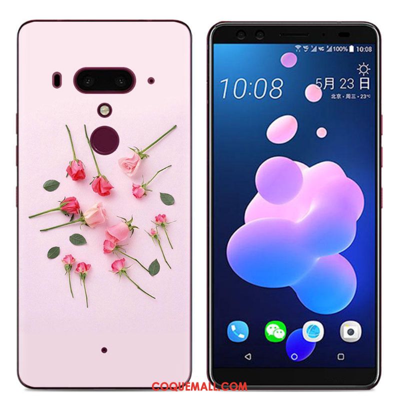 Étui Htc U12+ Bordure Incassable Peinture, Coque Htc U12+ Fluide Doux Téléphone Portable