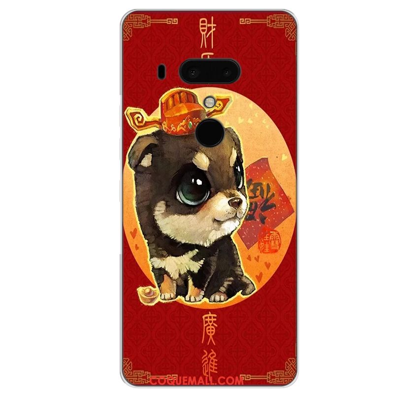 Étui Htc U12+ Dessin Animé Violet Fluide Doux, Coque Htc U12+ Protection Tout Compris