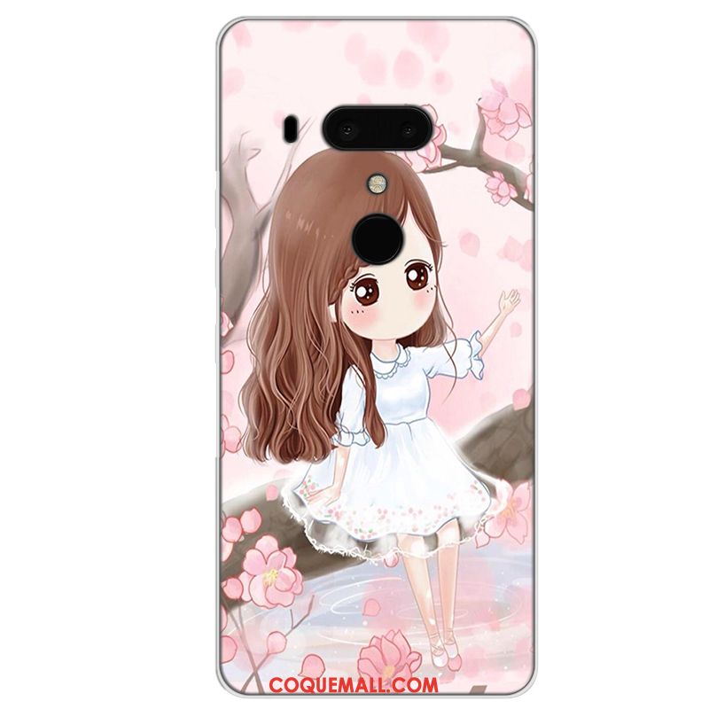 Étui Htc U12+ Dessin Animé Violet Fluide Doux, Coque Htc U12+ Protection Tout Compris