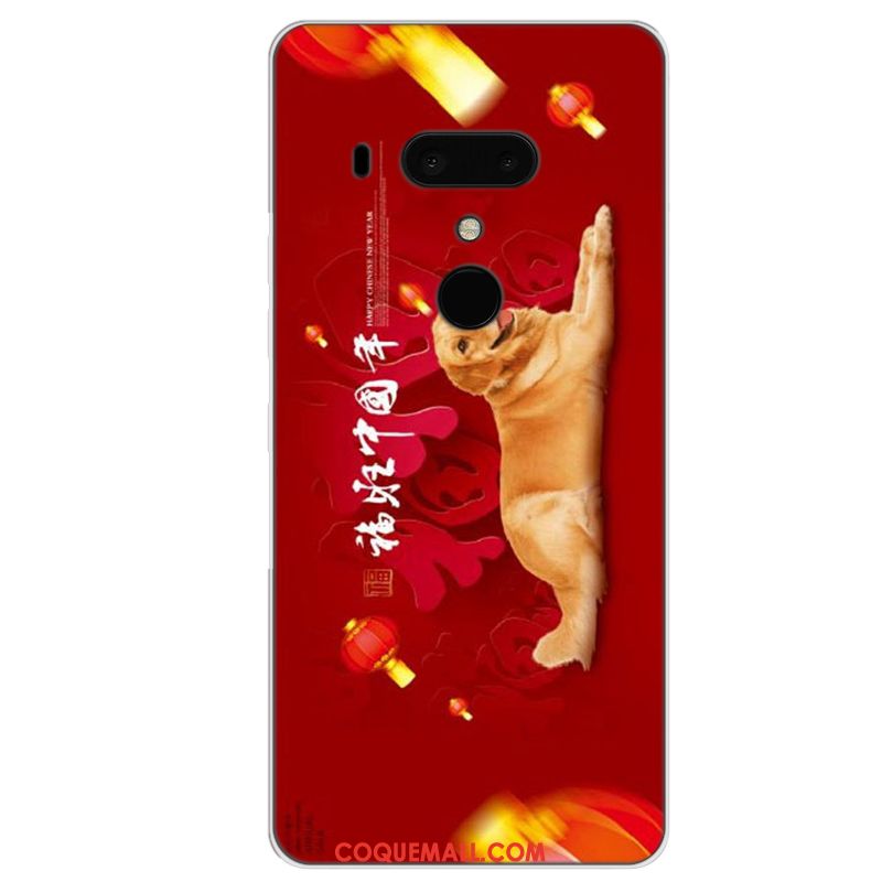 Étui Htc U12+ Dessin Animé Violet Fluide Doux, Coque Htc U12+ Protection Tout Compris