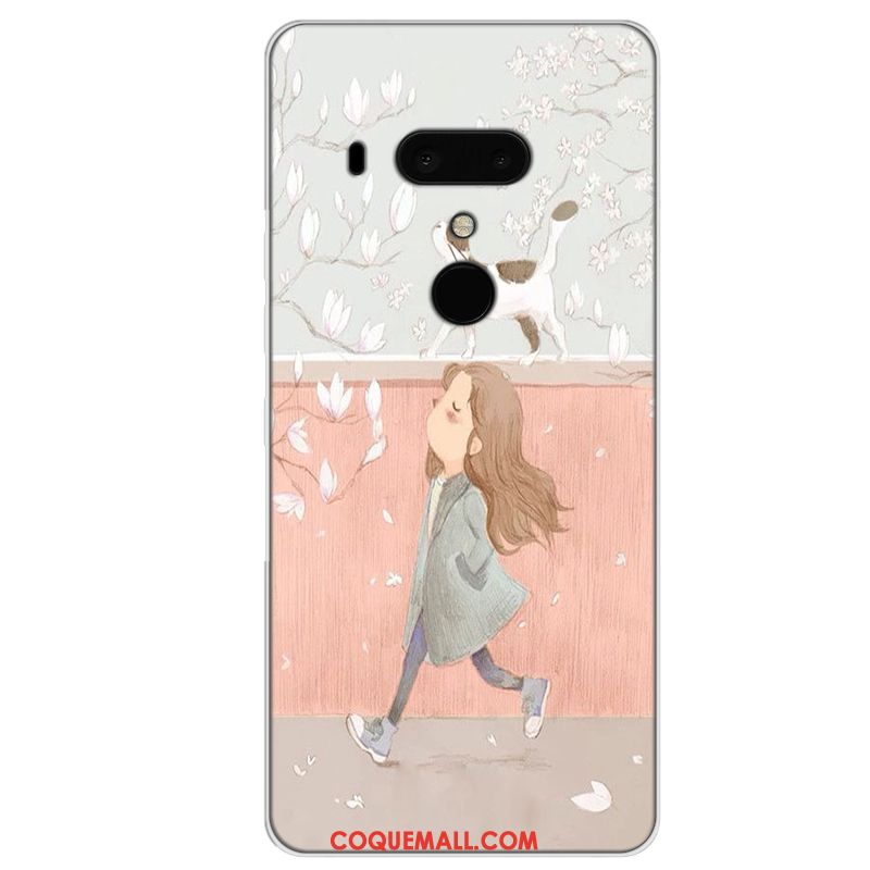 Étui Htc U12+ Dessin Animé Violet Fluide Doux, Coque Htc U12+ Protection Tout Compris