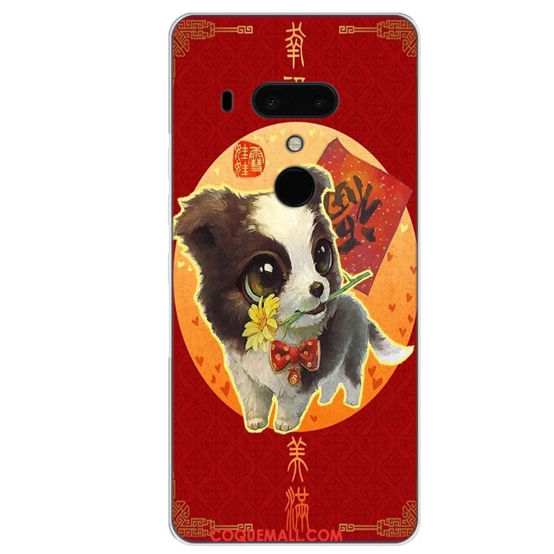 Étui Htc U12+ Dessin Animé Violet Fluide Doux, Coque Htc U12+ Protection Tout Compris