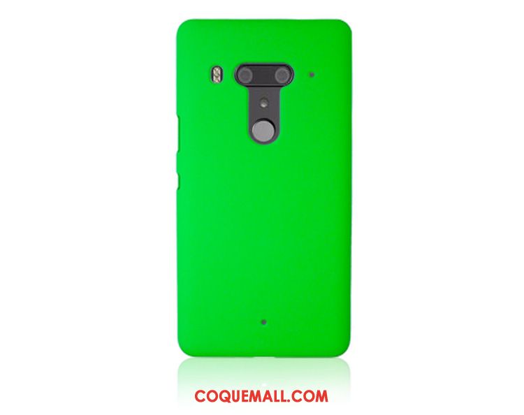 Étui Htc U12+ Délavé En Daim Vert Difficile, Coque Htc U12+ Simple Protection