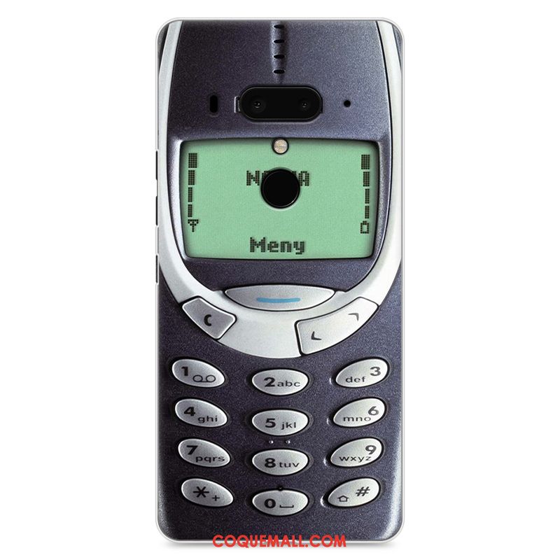 Étui Htc U12+ Incassable Drôle Blanc, Coque Htc U12+ Difficile Téléphone Portable