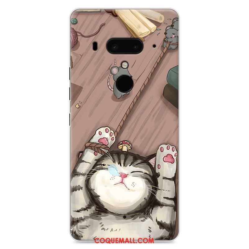 Étui Htc U12+ Peinture Dessin Animé Bordure, Coque Htc U12+ Téléphone Portable Protection Braun