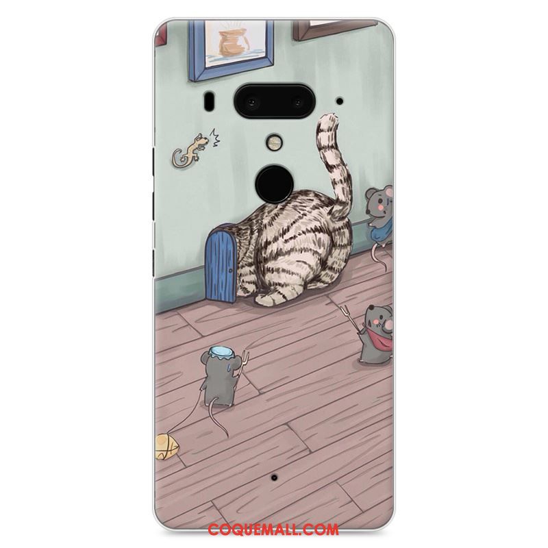 Étui Htc U12+ Peinture Dessin Animé Bordure, Coque Htc U12+ Téléphone Portable Protection Braun