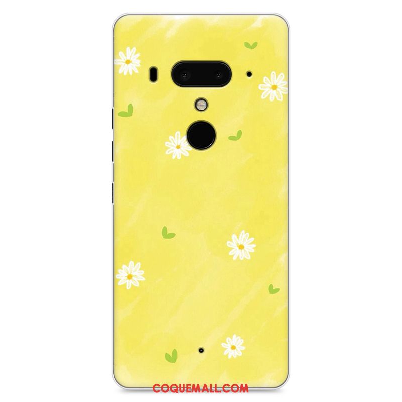 Étui Htc U12+ Peinture Protection Vintage, Coque Htc U12+ Incassable Jaune