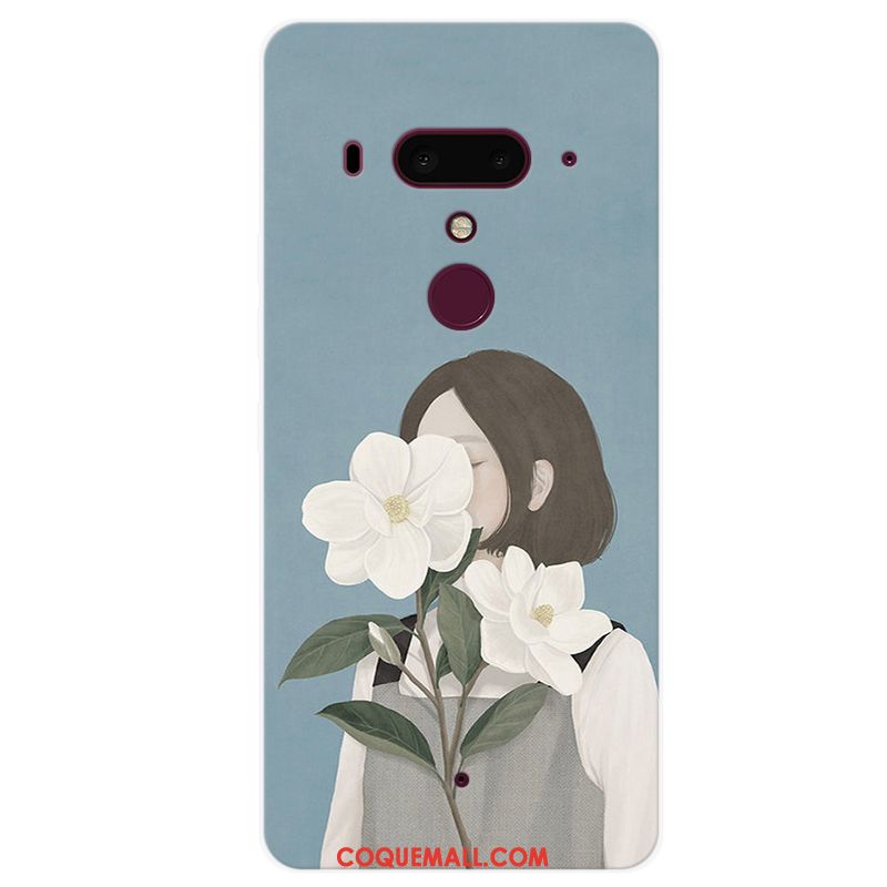 Étui Htc U12+ Silicone Simple Fluide Doux, Coque Htc U12+ Rose Petit