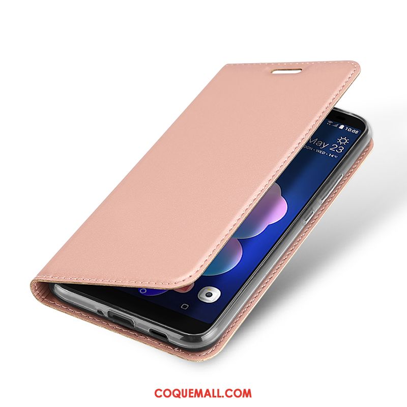 Étui Htc U12+ Étui En Cuir Carte Bleu, Coque Htc U12+ Magnétisme Transparent