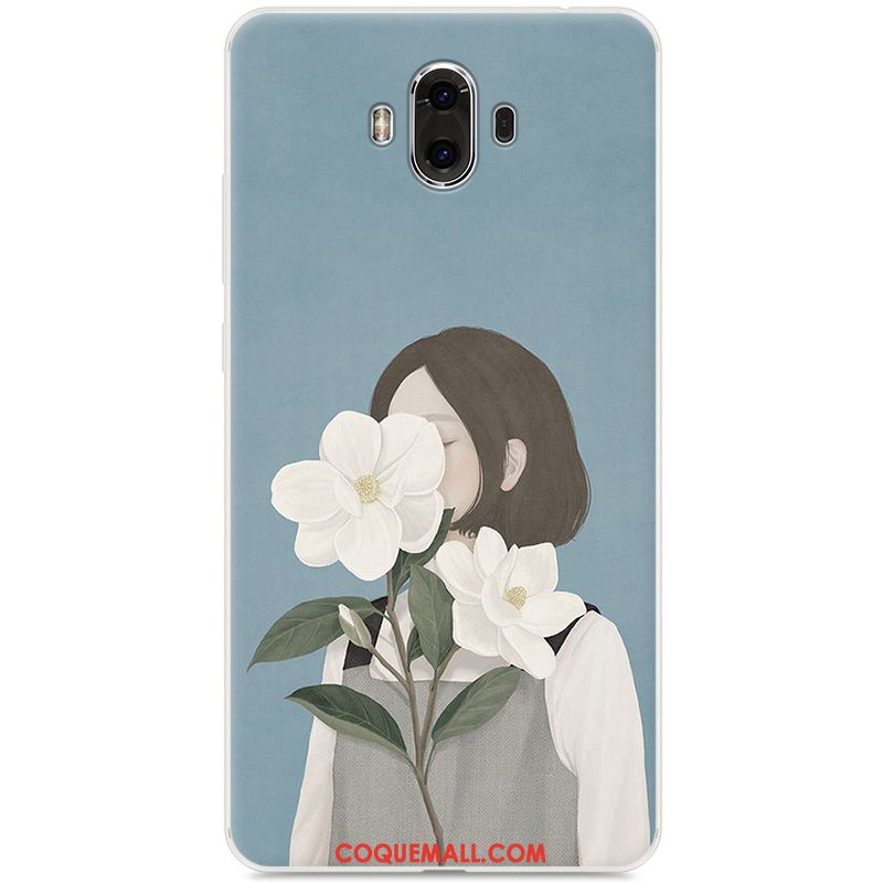 Étui Huawei Mate 10 Art Frais Fluide Doux, Coque Huawei Mate 10 Bleu Téléphone Portable