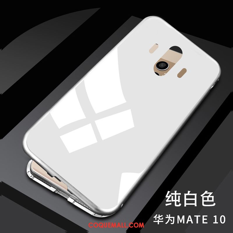 Étui Huawei Mate 10 Blanc Très Mince Tendance, Coque Huawei Mate 10 Incassable Métal