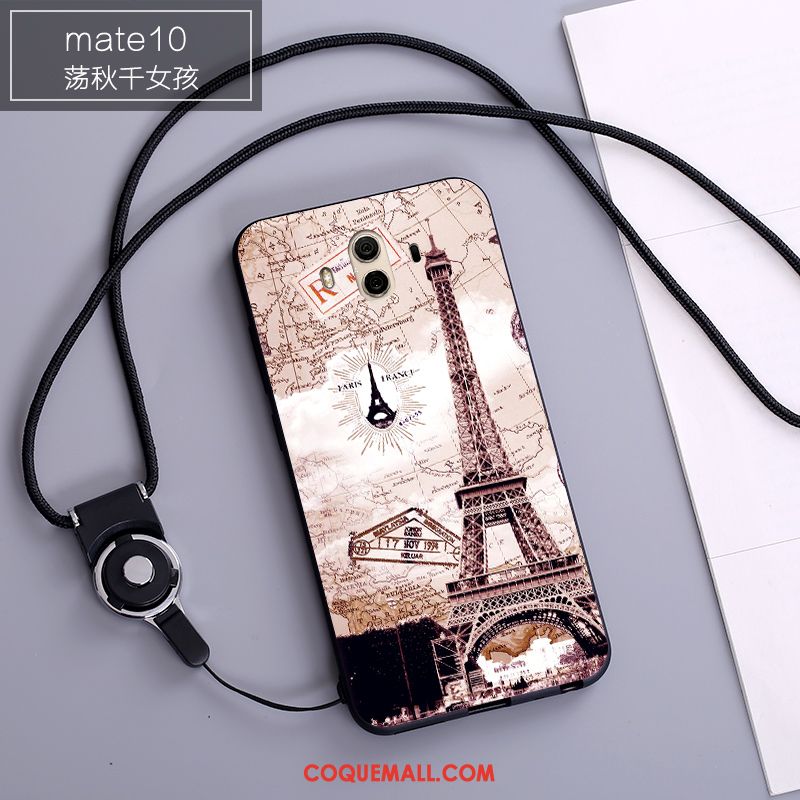 Étui Huawei Mate 10 Blanc Téléphone Portable Dessin Animé, Coque Huawei Mate 10 Fluide Doux