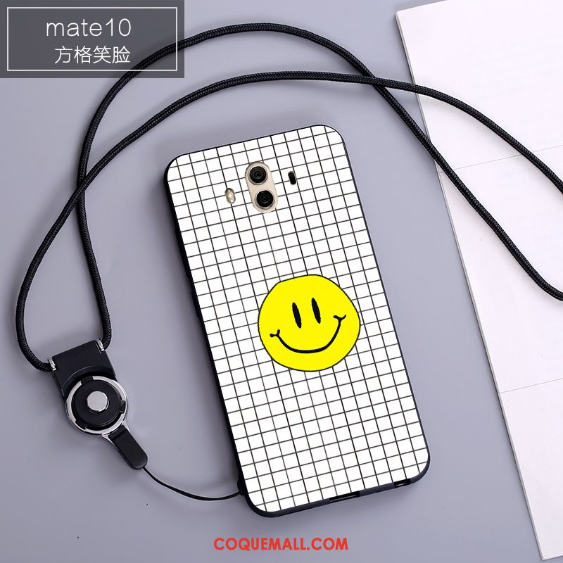 Étui Huawei Mate 10 Blanc Téléphone Portable Dessin Animé, Coque Huawei Mate 10 Fluide Doux