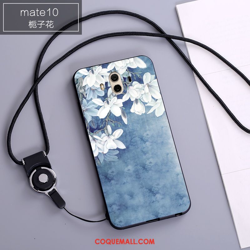 Étui Huawei Mate 10 Blanc Téléphone Portable Dessin Animé, Coque Huawei Mate 10 Fluide Doux