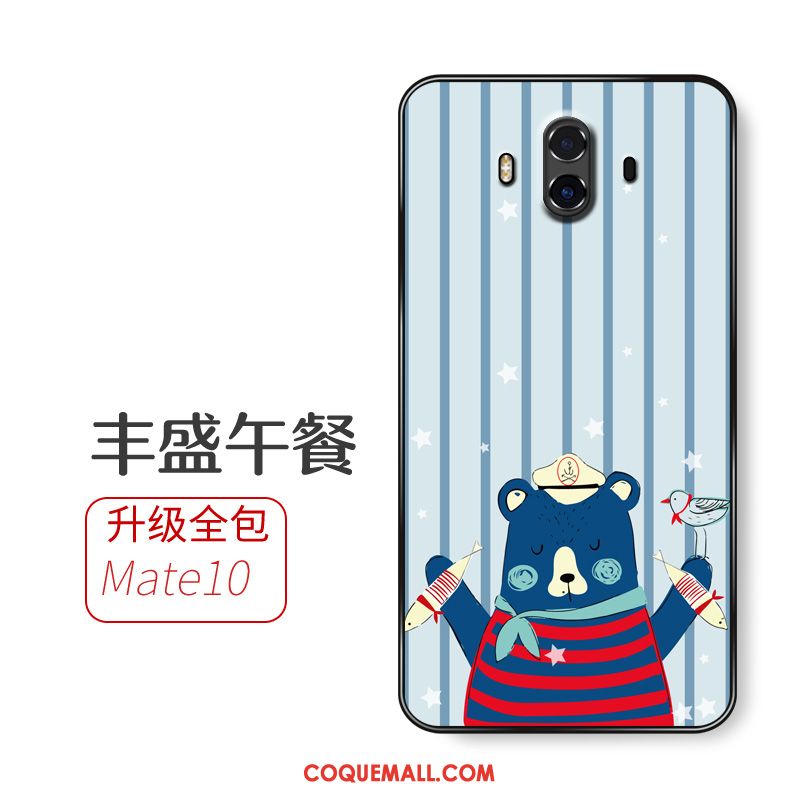 Étui Huawei Mate 10 Bleu Téléphone Portable Fluide Doux, Coque Huawei Mate 10 Tout Compris Incassable