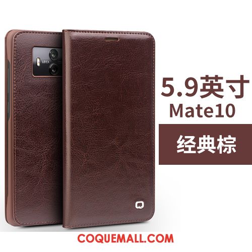 Étui Huawei Mate 10 Carte Étui En Cuir Légère, Coque Huawei Mate 10 Téléphone Portable Protection Braun
