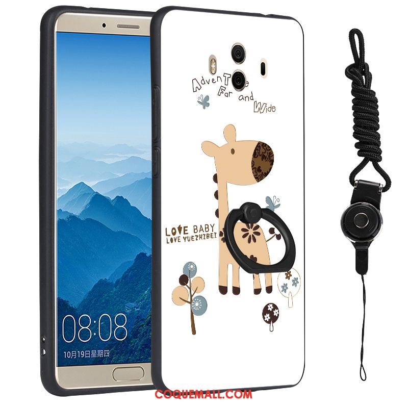 Étui Huawei Mate 10 Cou Suspendu Silicone Téléphone Portable, Coque Huawei Mate 10 Anneau Support