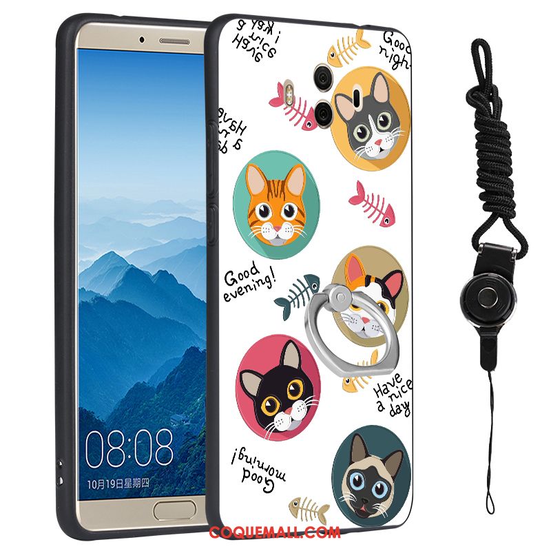 Étui Huawei Mate 10 Cou Suspendu Silicone Téléphone Portable, Coque Huawei Mate 10 Anneau Support