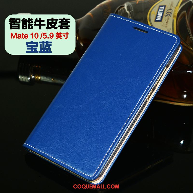 Étui Huawei Mate 10 Cuir Véritable Incassable Orange, Coque Huawei Mate 10 Téléphone Portable Tout Compris