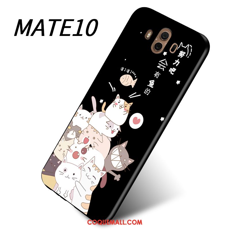 Étui Huawei Mate 10 Dessin Animé Noir Téléphone Portable, Coque Huawei Mate 10