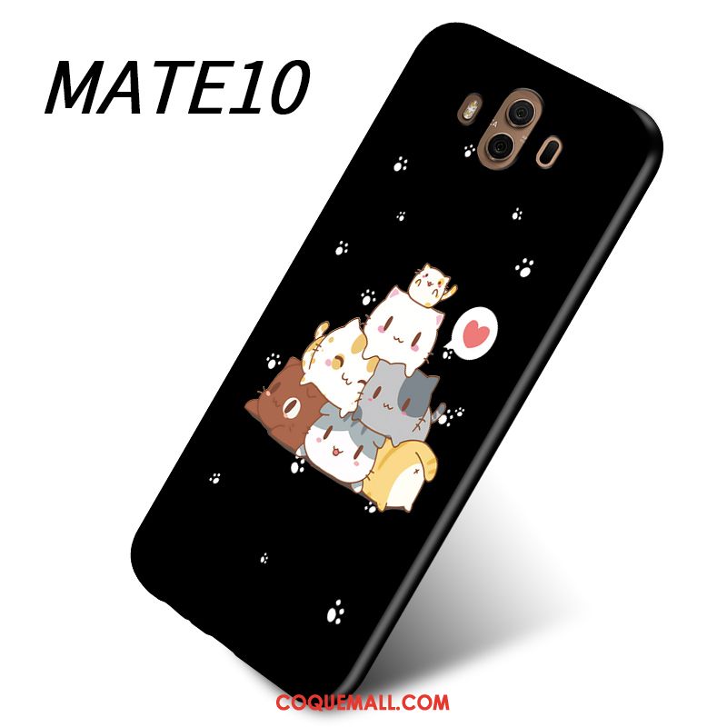 Étui Huawei Mate 10 Dessin Animé Noir Téléphone Portable, Coque Huawei Mate 10