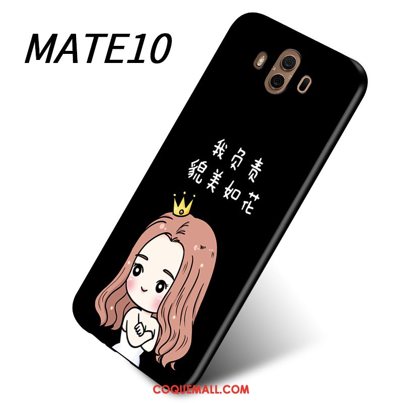 Étui Huawei Mate 10 Dessin Animé Noir Téléphone Portable, Coque Huawei Mate 10