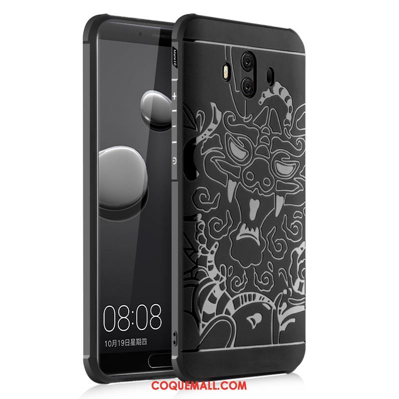 Étui Huawei Mate 10 Dragon Fluide Doux Tout Compris, Coque Huawei Mate 10 Délavé En Daim Silicone