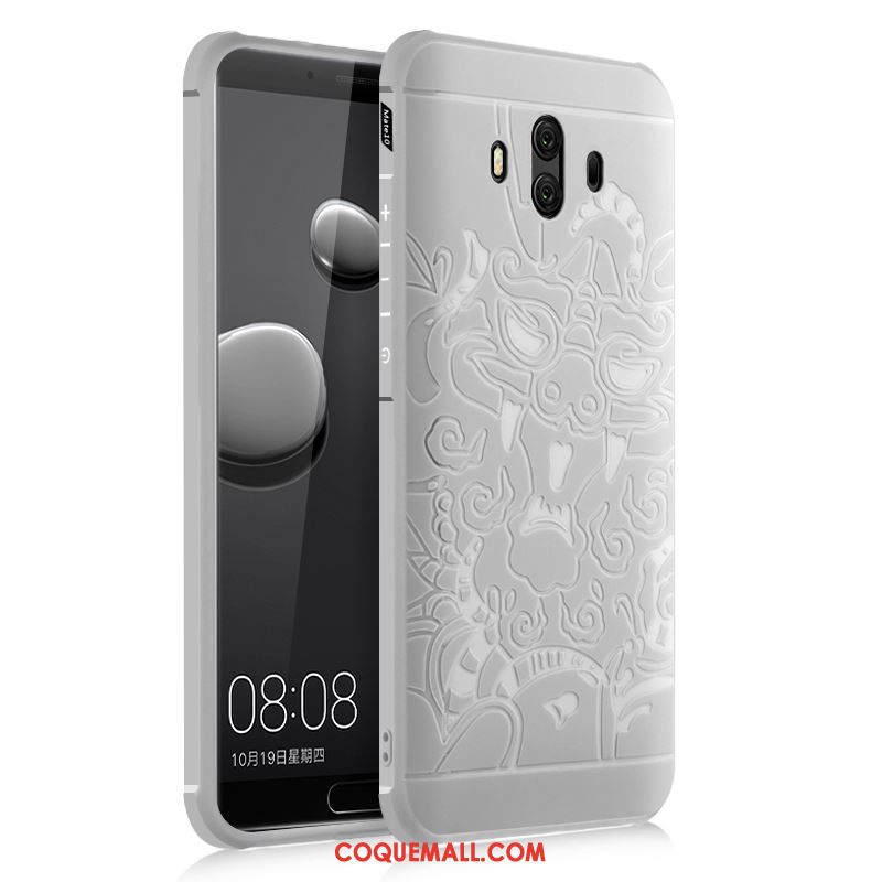 Étui Huawei Mate 10 Dragon Fluide Doux Tout Compris, Coque Huawei Mate 10 Délavé En Daim Silicone